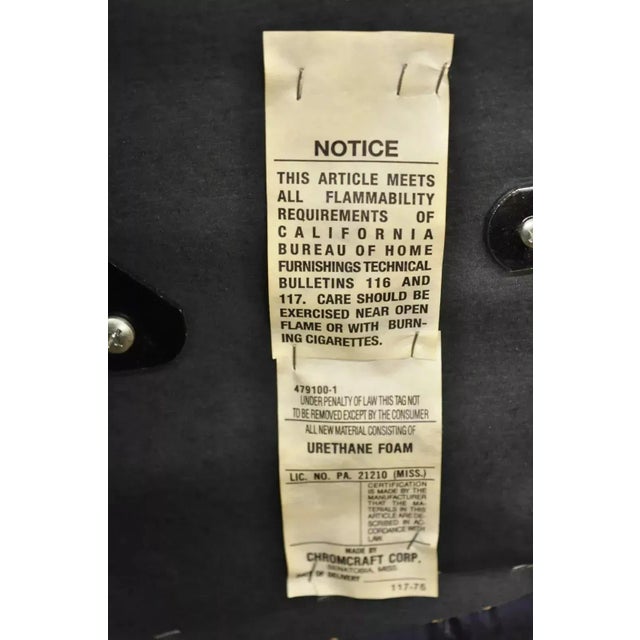 Late 20th Century Vintage Chromcraft Mid Century Modern Blue Vinyl Rolling Office Desk Chair B For Sale - Image 9 of 12