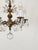 Antique 5 Arm 5 Light Dark Patina Ornate Brass Cut Lead Glass Crystal Chandelier For Sale - Image 10 of 12