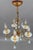 Italian Florentine Gilt Metal and White Opalescent Glass Five-Light Chandelier, 1970s For Sale - Image 9 of 18