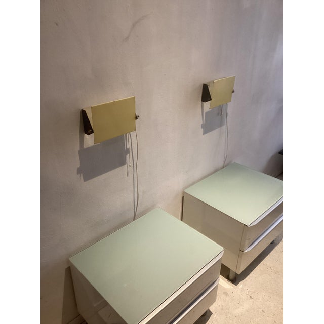 Cream Metal Sconces attributed to J. J. M. Hoogervorst for Anvia, 1950s, Set of 2 For Sale - Image 8 of 13