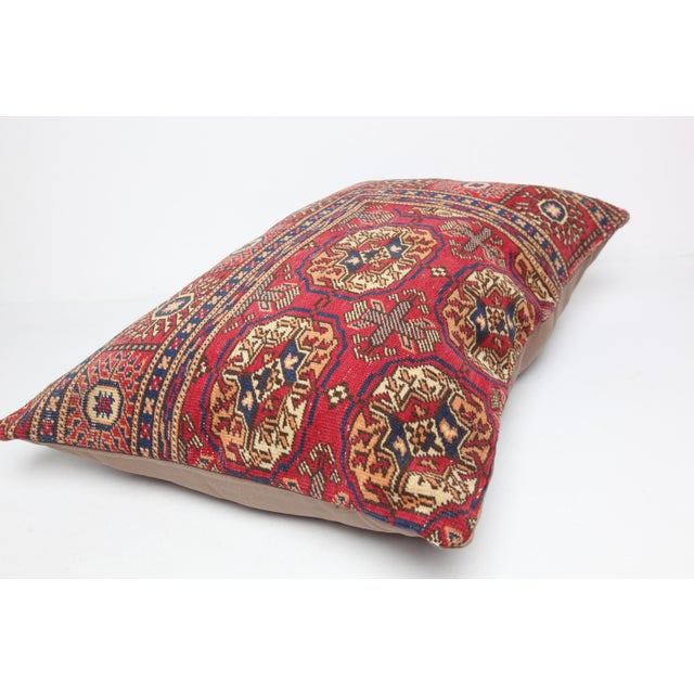 Art Deco Handwoven Vintage Turkish Sofa Rug Pillow Cover -21'' X 30'' For Sale - Image 3 of 10