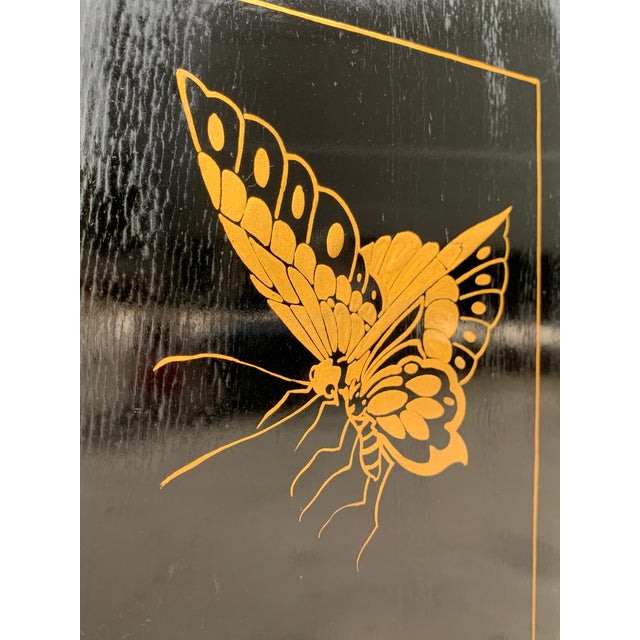 20th Black Lacquer and Hand Painted Open Altar Table or Sideboard For Sale - Image 10 of 13