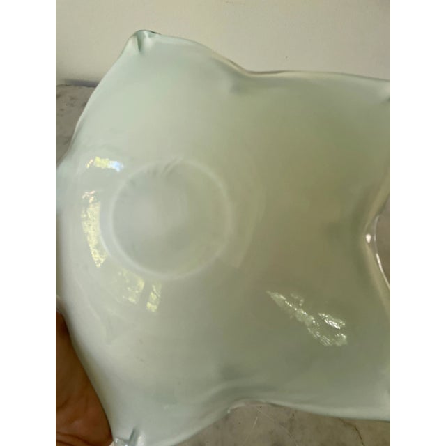 Glass Vintage Fratelli Toso Mid Century Green and Silver Bowl For Sale - Image 7 of 8