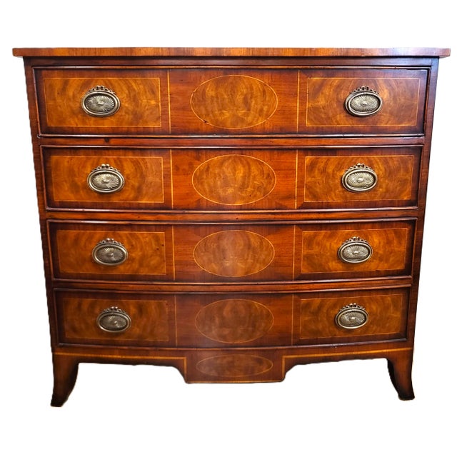 Late 20th Century Vintage English Regency Style Carved Walnut Commode Chest by Theodore Alexander For Sale - Image 5 of 18