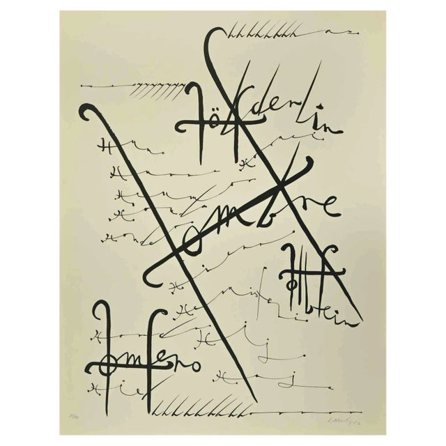 Rafael Alberti, Letter H, Lithograph, 1972 For Sale