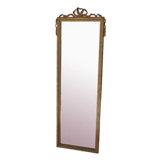Large Gilt Full Height Floor Wall Dressing Mirror, 1890s For Sale