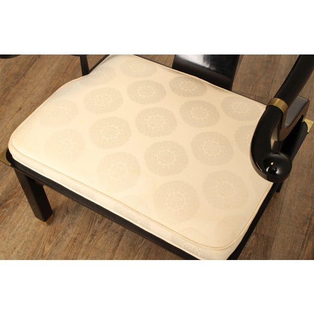 Century Furniture 'Chin Hua' Black Lacquered Chinoiserie Armchair For Sale - Image 10 of 12