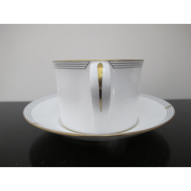 Spode Spode Gold Gilt Art Deco Opera Pattern Fine Bone China Cup & Saucer Set of 2 For Sale - Image 4 of 8