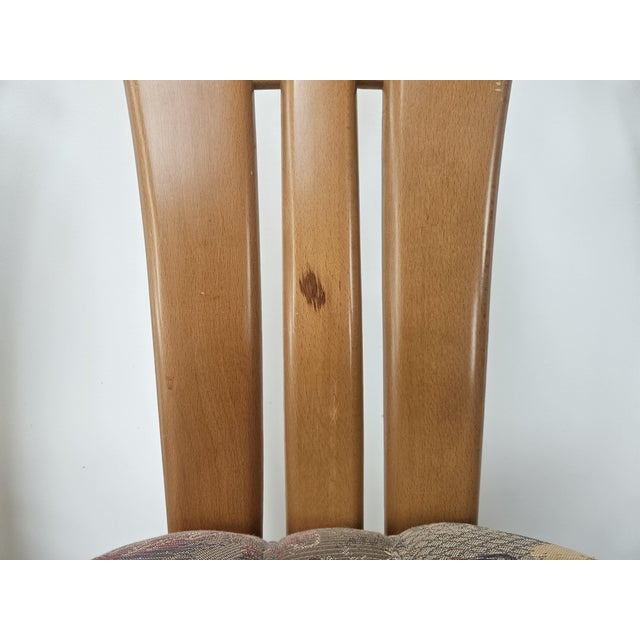 Wood Fan-Shaped Dining Chairs, 1980, Set of 4 For Sale - Image 7 of 15