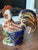 Mid 20th Century Vintage Large Italian Majolica Pottery Rooster Chicken Sculpture - 17" For Sale - Image 5 of 7