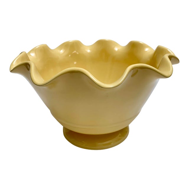 Vintage Crate Barrel Large Scalloped Serving Bowl Chairish