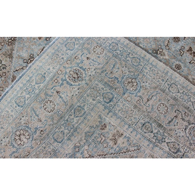 Early 20th Century Persian Antique Tabriz Rug With Medallion With Herati Design and Muted Colors 7'11 X 11'4 For Sale - Image 12 of 13