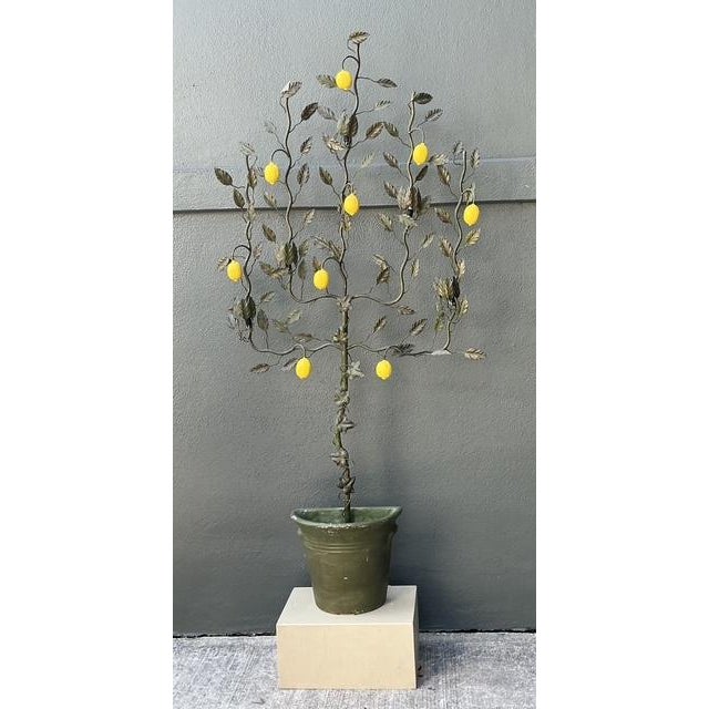 Hollywood Regency Vintage Italian Lemon Tole Tree Lights - A Pair For Sale - Image 3 of 12