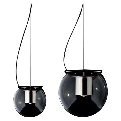 Metal Nickel Globe Pendant Lamps by Joe Colombo for Oluce, Set of 2 For Sale - Image 7 of 7