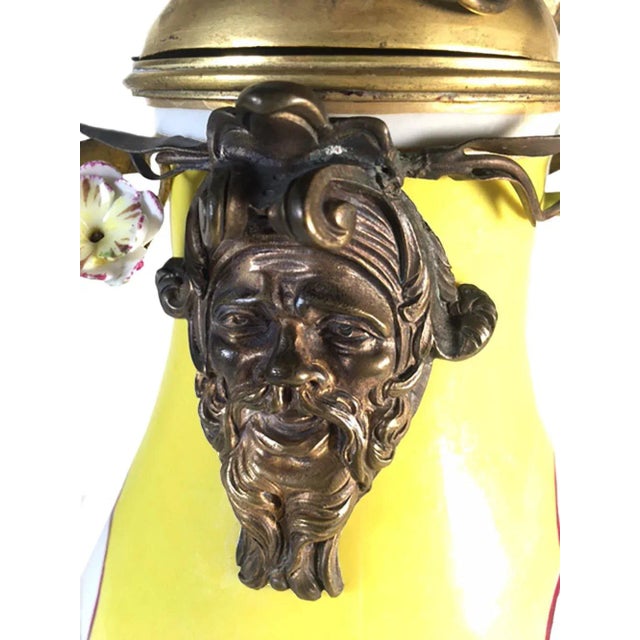 Bronze Antique Meissen Tea Pot & Stand With Bronze Doré & Flowers- 2 Pieces For Sale - Image 8 of 12