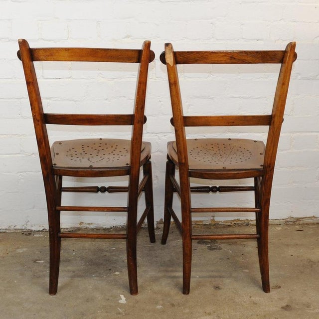 Wood Vintage Punched Seat Dining Chairs in Wood from Luterma, Estonia, Set of 2 For Sale - Image 7 of 15
