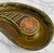 Ceramic Mid-Century Olive Green Kidney Medallion Centerpiece Cigar Ashtray For Sale - Image 7 of 9