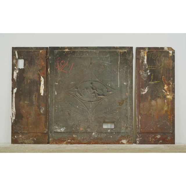 The Plaza Hotel French Cast Iron Fireback Set For Sale - Image 14 of 16