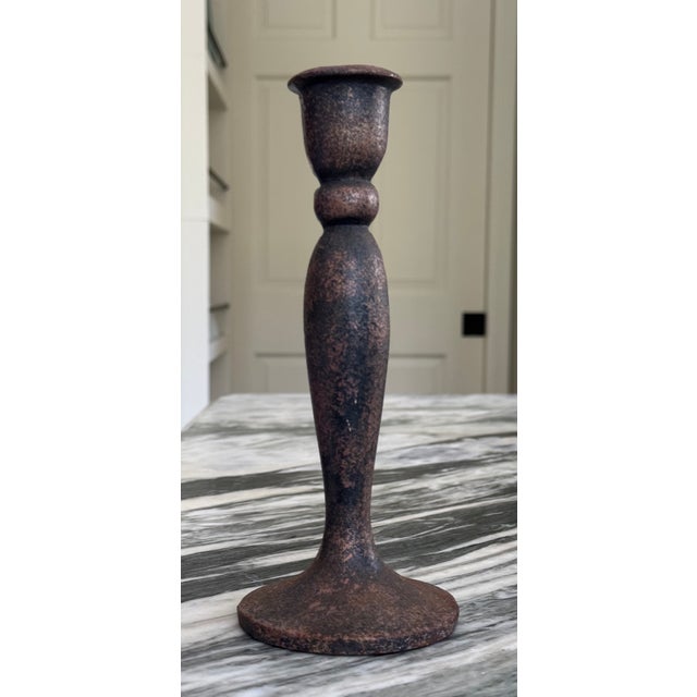 Spanish Revival Vintage Metal Candle Stick Holders - Set of 3 For Sale - Image 12 of 15