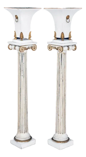 Hollywood Regency Patinated Metal Torchieres, 2