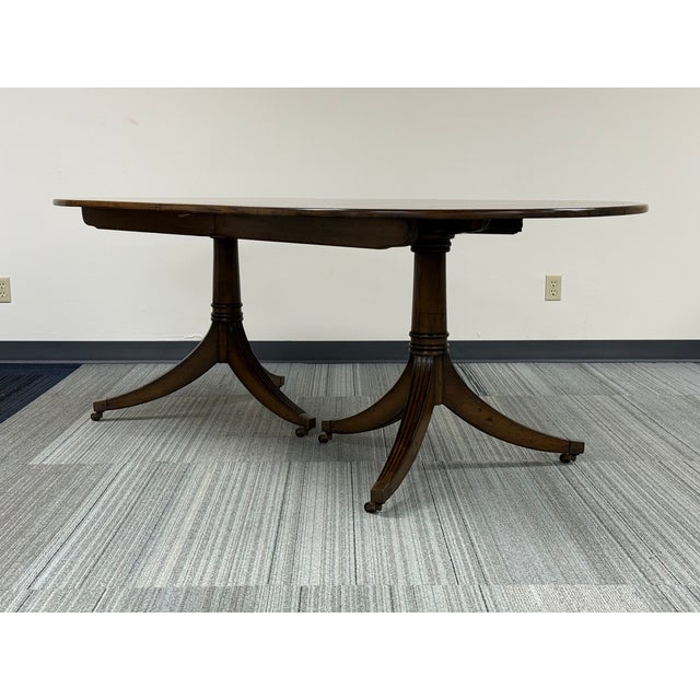 Brown Dining Table Rustic Farmhouse With/1-Extension Seats Up to 10 For Sale - Image 8 of 9