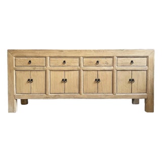 Vintage Raw Elm Cabinet Sideboard For Sale