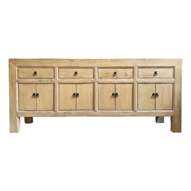 Vintage Raw Elm Cabinet Sideboard For Sale