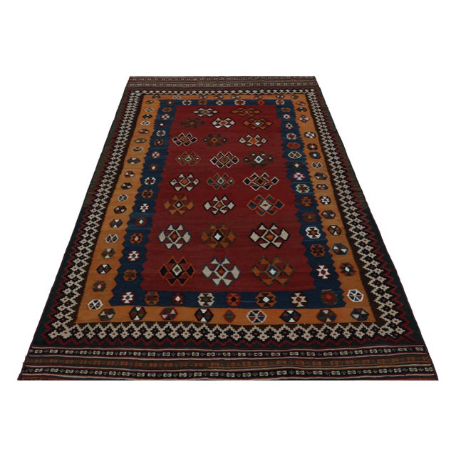 Tribal 1950s Vintage Afghani Tribal Kilim Rug With Geometric Patterns For Sale - Image 3 of 7