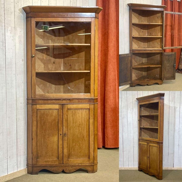 19th Century English Corner Cabinet in Oak, Mahogany, and Fir For Sale - Image 3 of 13