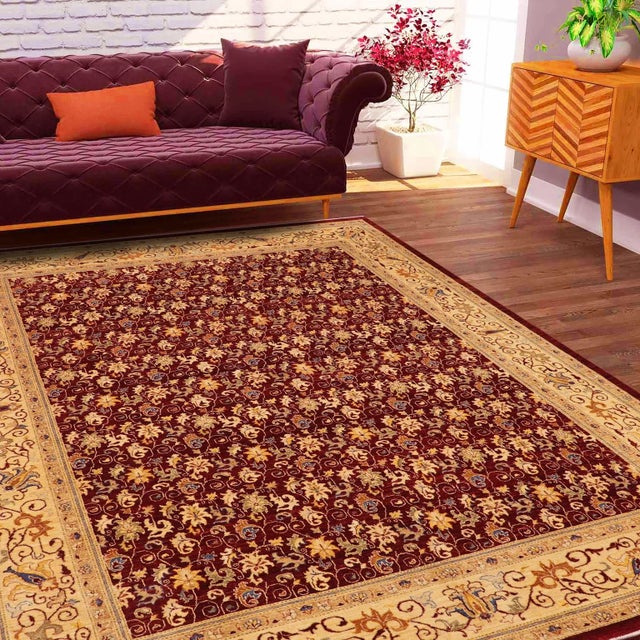 This magnificent Persian-influenced Turkish hand-knotted rug is made by skilled artisans who have the ability to create...