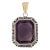Vintage Art Deco Amethyst Intaglio Pendant Enamel 14k Yellow Gold Carved For Sale