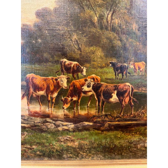 This oil on canvas painting in a sturdy frame is perfect for animal lovers, nature lovers, or anyone who wants a farm-...