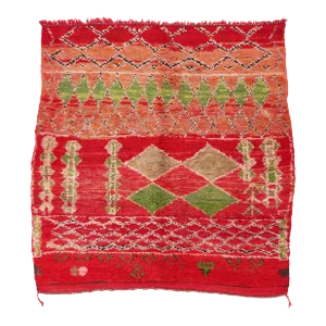 Vintage Red Beni M'Guild Moroccan Rug - 06'06 X 06'06