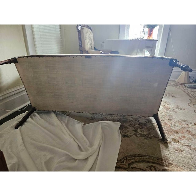 French 19th Century Louis XVI Style (Three-Piece) Walnut Parlor Suite For Sale - Image 6 of 15