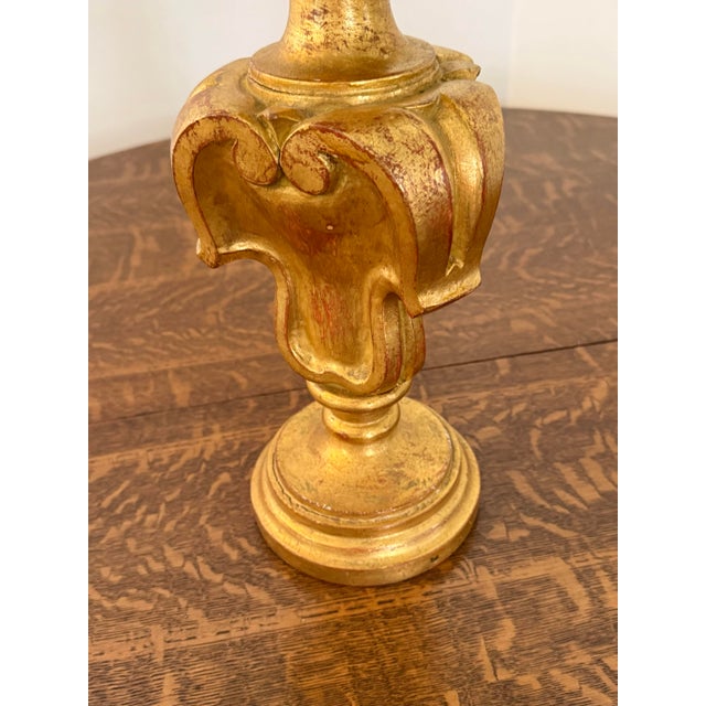 Ornamental & Decorative Materials Italian Rococo Gold Gilt 5 Arm Candelabra For Sale - Image 7 of 12