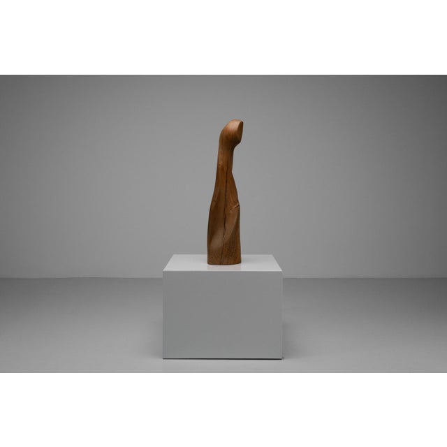 Gold Abstract Oak Sculpture from LM, France, 1960s For Sale - Image 8 of 17