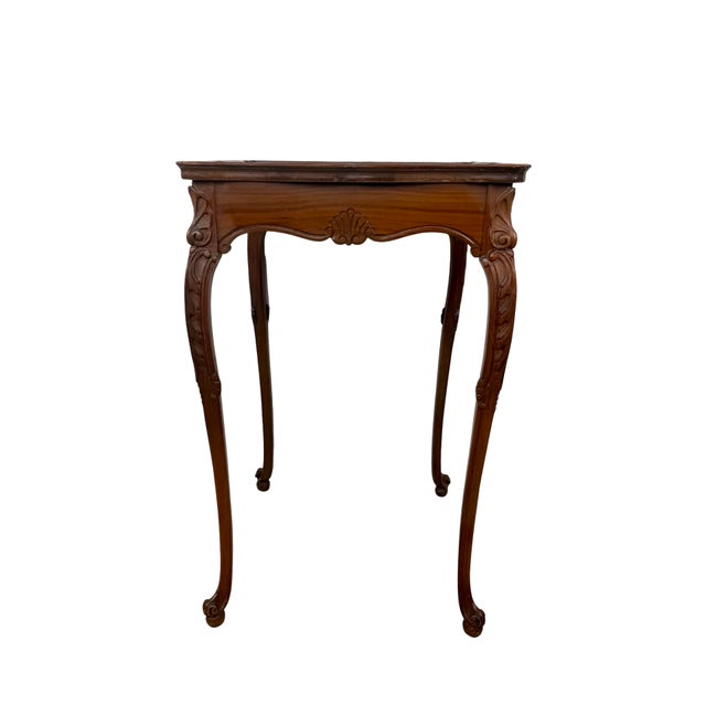 Vintage French Provincial Tall Square Table With Sculptural Turned Legs For Sale - Image 15 of 15