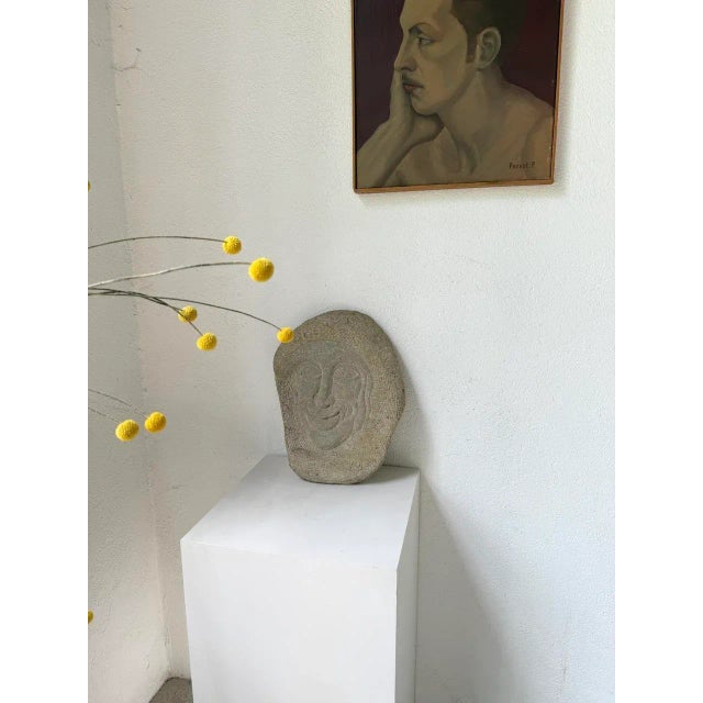 Stone Sculpture Face, 1950 For Sale - Image 3 of 18