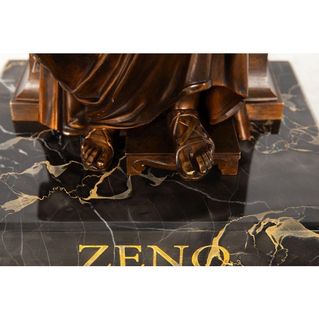Antique French Bronze Sculpture of Philosopher “Zeno of Elea” by Eugene Laurent For Sale - Image 10 of 18