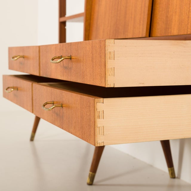 Scandinavian Free-Standing Teak Wall Unit, Norway, 1960s For Sale - Image 12 of 18