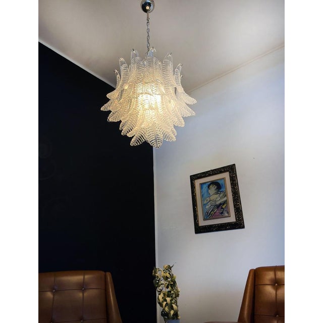 Italian Murano Trasparent Felci Glass Chandelier, 1990 For Sale - Image 15 of 18