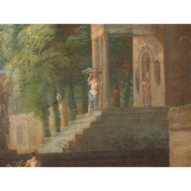 A Rare and Monumental 18th Century Italianate Landscape Oil on Canvas by Dutch Old Master W. Troost the Elder (1684-1752) For Sale - Image 15 of 18