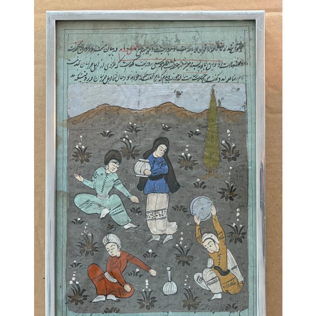 Late 19th Century Indo-Persian Gouache Manuscript Painting Antique 19th Century For Sale - Image 5 of 5