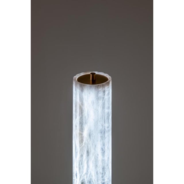 Black Roller Floor Lamp by United Alabaster For Sale - Image 8 of 11