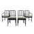 Set of 4 Mid Century Faux Bamboo Dining Chairs With Caned Seat & Tufted Cushions For Sale