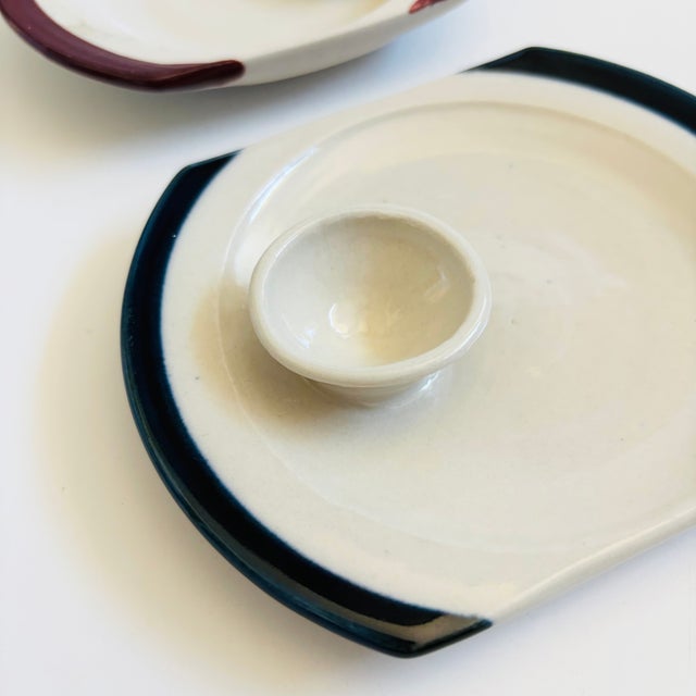 Late 20th Century Studio Pottery Small Serving Plates - Set of 2 For Sale - Image 5 of 9