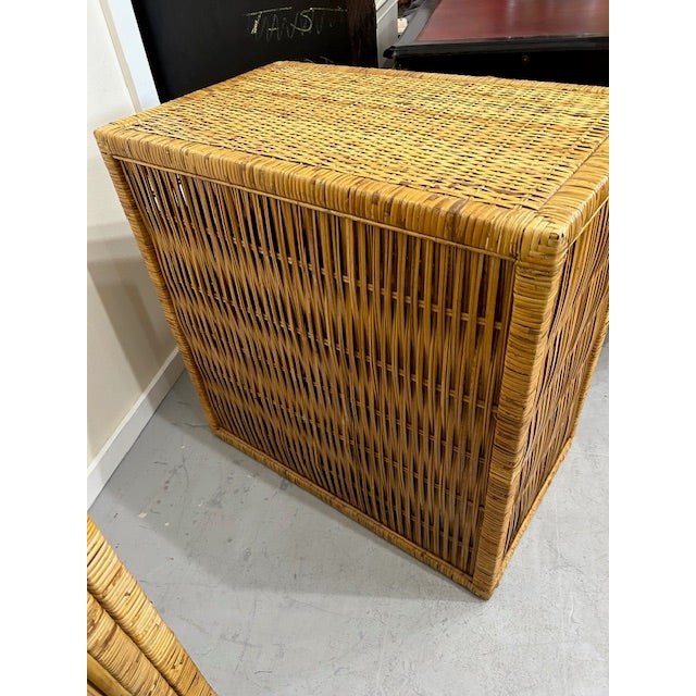 Late 20th Century Vintage Buri Rattan Cabinets, a Pair For Sale - Image 5 of 9