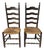Country-Style Chairs in Walnut and Straw, 1950, Set of 2 For Sale