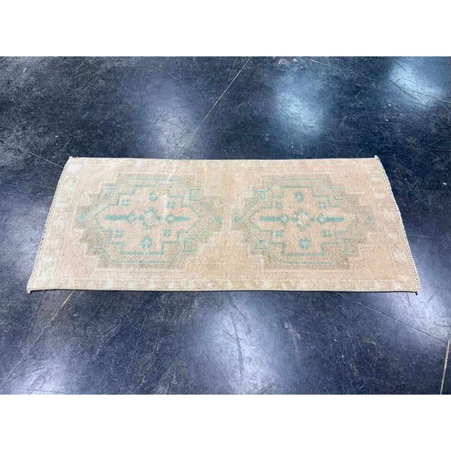 Turkish Turkish Mini Rug Oriental Hand Knotted Vintage Rug 1'6" x 3'5" #17203 For Sale - Image 3 of 8