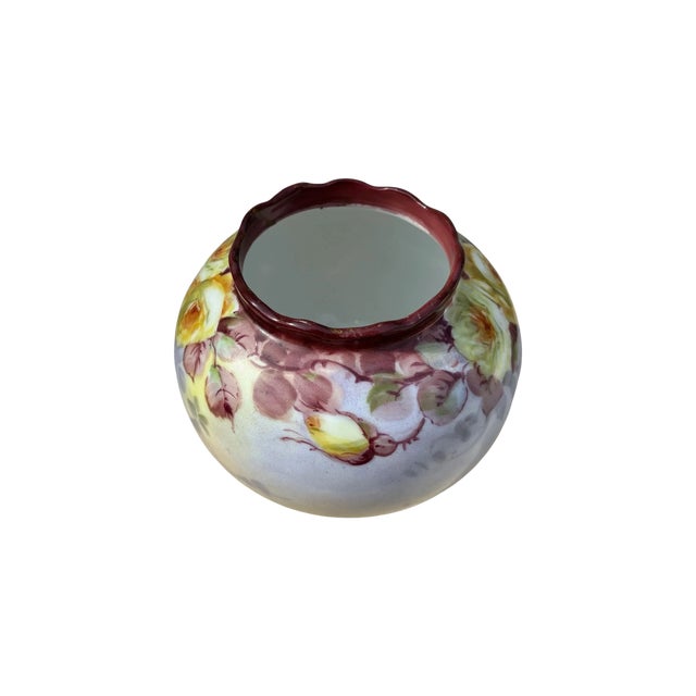 Beautiful Vibrant floral painted Porcelain bow. Marked - made in germany